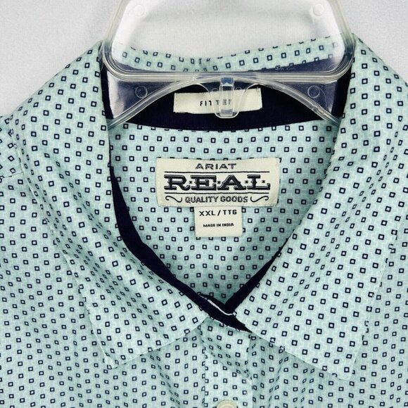 Ariat Real Womens Sz XXL Fitted Long-Sleeved Button-Down Western Shirt Flip Cuff - Picture 5 of 10